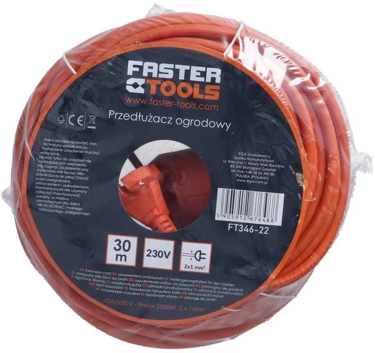 Prailgintojas elektros 2x1,0mm² sodui Faster Tools | 40m
