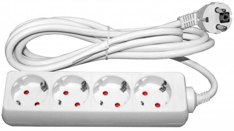 Besk Prailgintuvas 4 lizdų 1,5m 3x1,5mm² Juodas