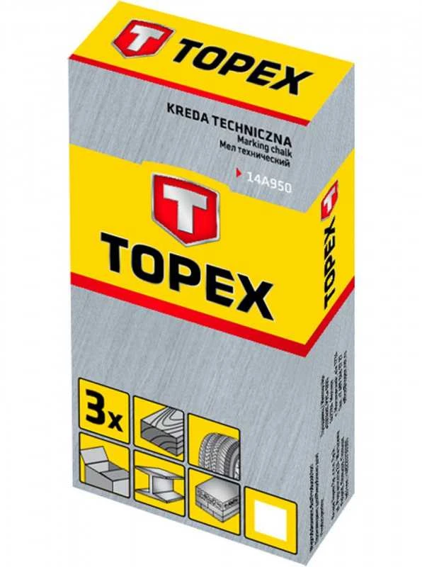 Pramoninė kreida TOPEX 14A950 Balta, 3 vnt.