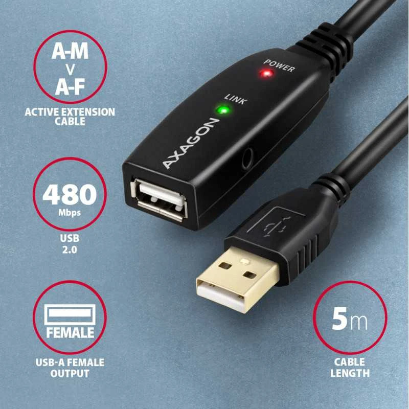 AXAGON | USB kartotuvo kabelis | ADR-205 | USB A tipo į USB A tipo
