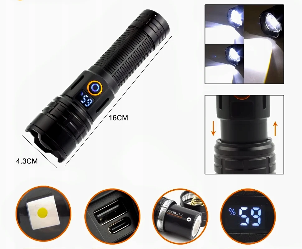 PREMIUM ILGO ATSTOVIMO BLYKŠNĖLIS MAXvision WL LED 1700 METRU 5000 mAh USB-C