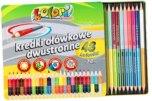 "Premium Kolori" dvipusiai 48 spalvų pieštukai Penmate