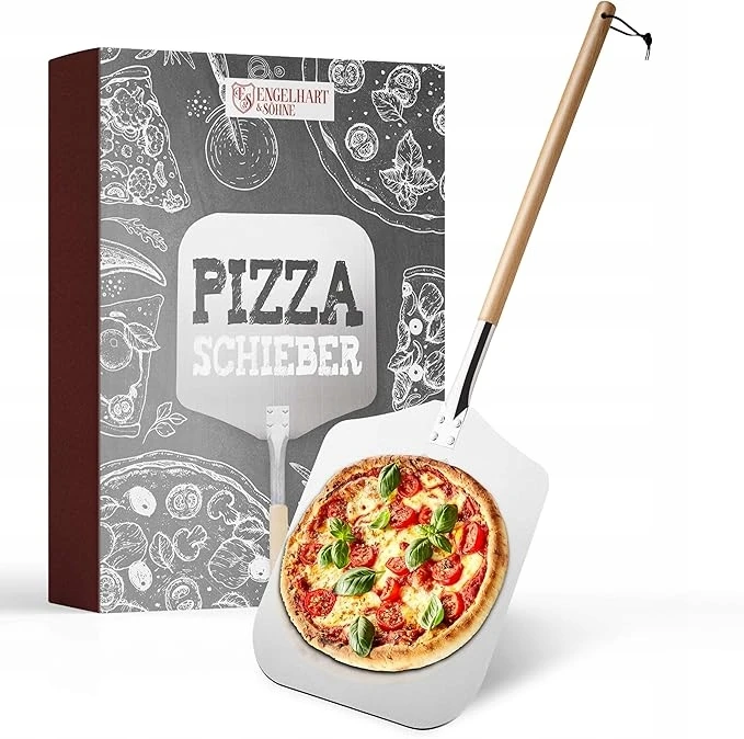 PREMIUM PICZA SPATCHER PAGAMINTA IŠ NERŪDijančiojo PLIENO IR BUKO MEDIENOS