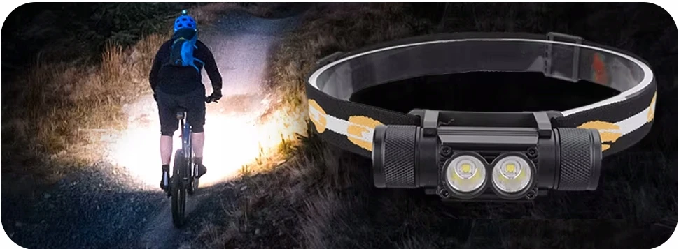 PREMIUM! PRIEKINĖ LAMPA MAXvision H25A 1800 lm LED 2*SST40 LED + 18650 baterija