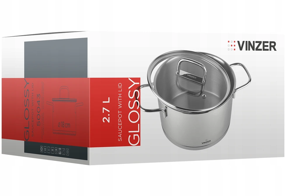 Premium Vinzer puodas su dangteliu GLOSSY 2,7 l 50043