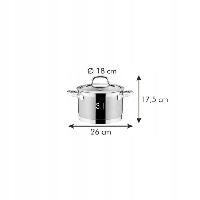 PRESIDENTAS PUODAS SU DANGIU ø 18 cm, 3,0 l TESCOMA