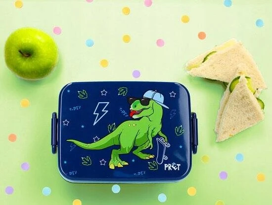 Vaikiška bento priešpiečių dėžutė Pret Eat Drink Repeat Dino Skate