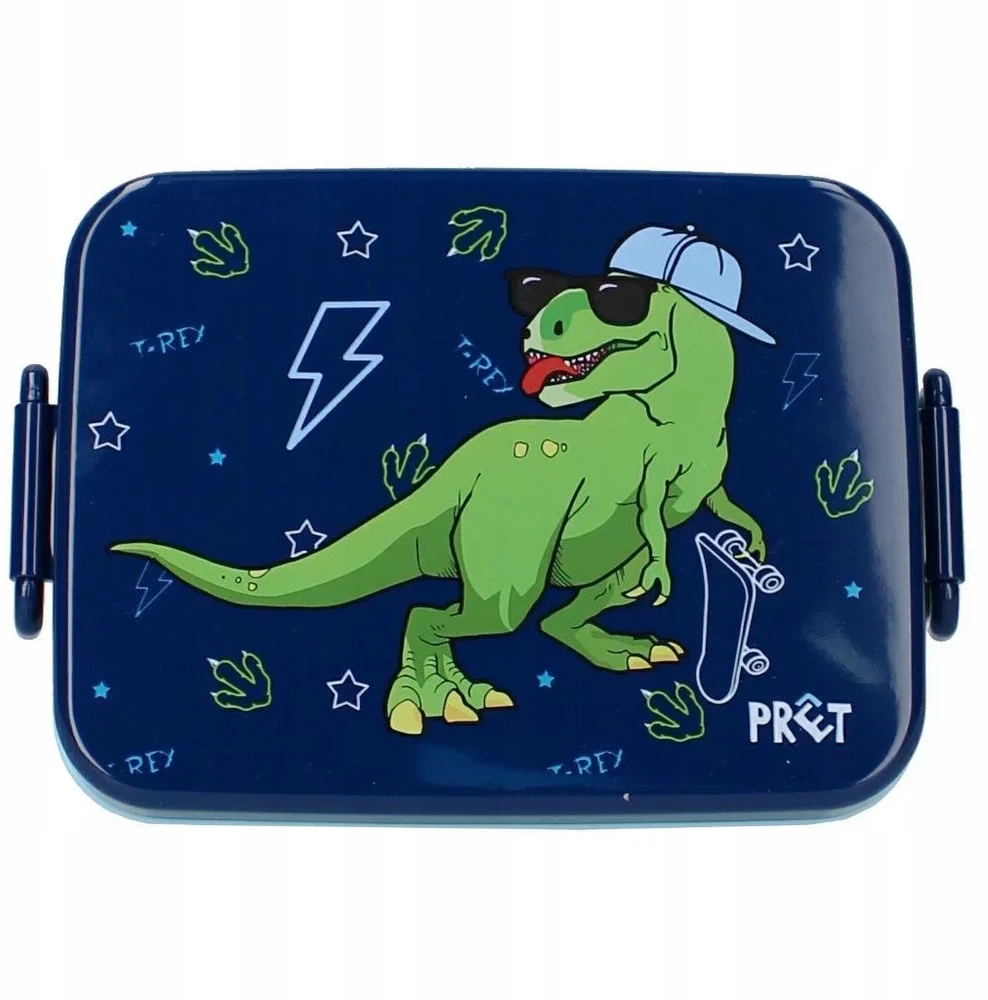 Vaikiška bento priešpiečių dėžutė Pret Eat Drink Repeat Dino Skate