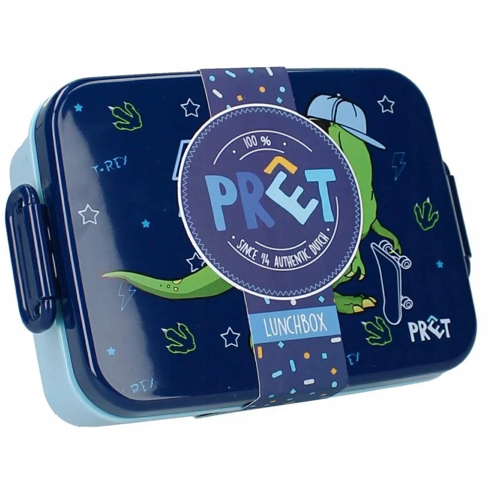 Vaikiška bento priešpiečių dėžutė Pret Eat Drink Repeat Dino Skate