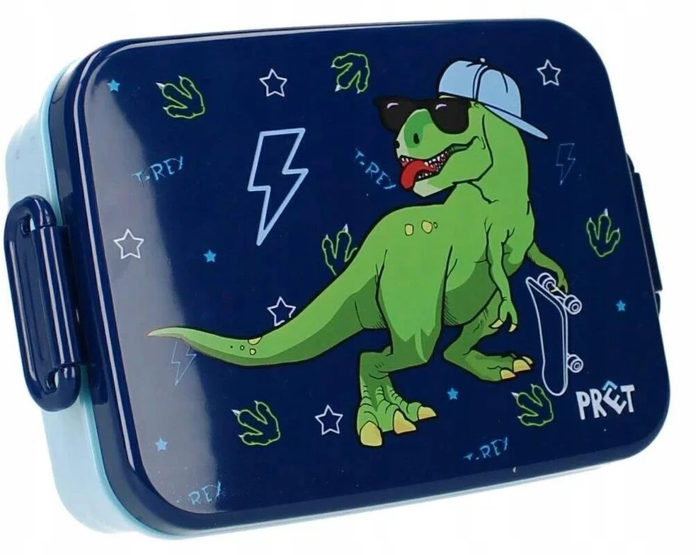 Vaikiška bento priešpiečių dėžutė Pret Eat Drink Repeat Dino Skate