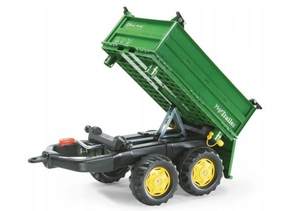 Rolly Toys Priekaba Mega Tipper Traktoriui, Žalia, Dvigubas Ašies
