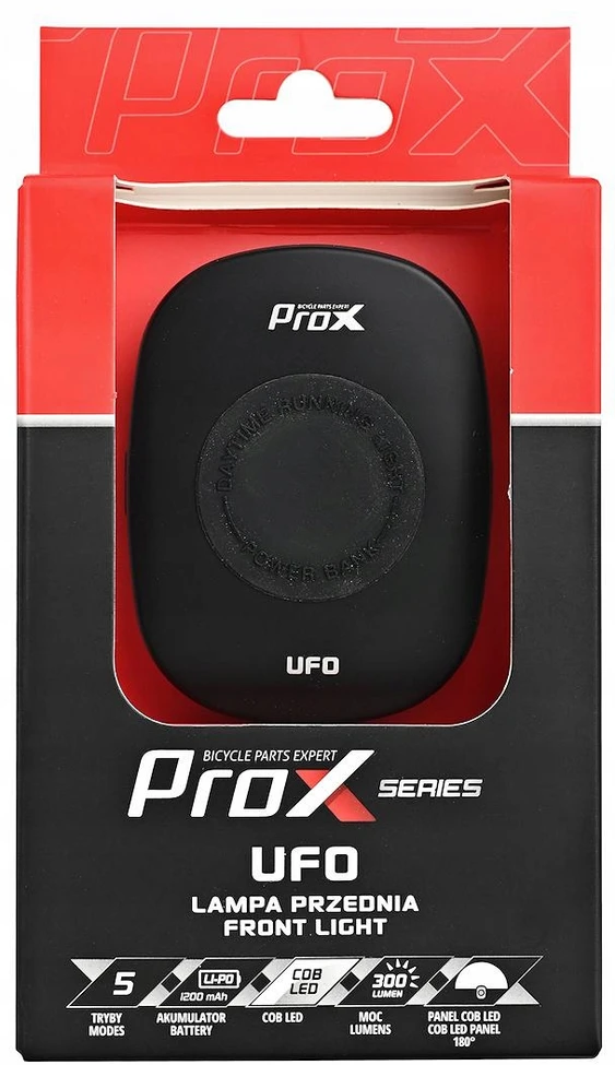 Priekinė lempa ProX Ufo 300Lm Powerbank Safe+Memory USB