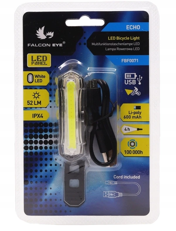 Mactronic Falcon Eye USB įkraunamas 52lm priekinis dviračio žibintas ECHO