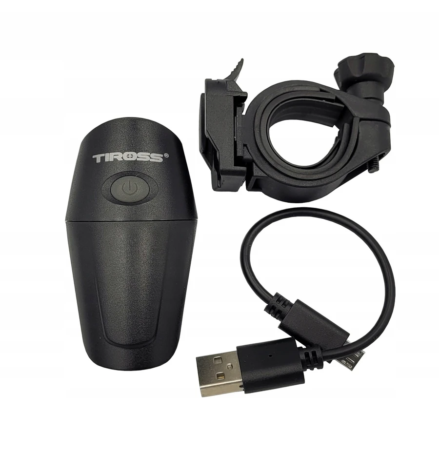 Priekinis dviračio žibintas Tiross TS-2211 1W LED, įkraunamas per USB