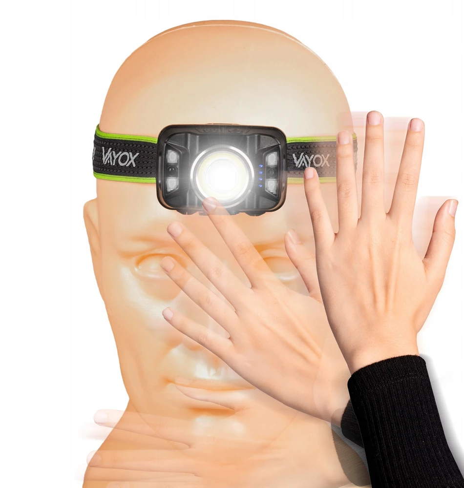 LED priekinis žibintas įkraunamas priekinis žibintas su judesio jutikliu XTE 5W+COB 10W VA0025 VAYOX