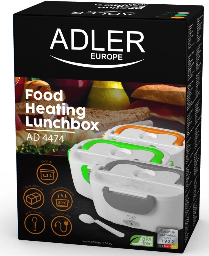 Adler | Pietų dėžutė | AD 4474 | Talpa 1,1 L | Baltas/ pilkas | Medžiaga Plastikas