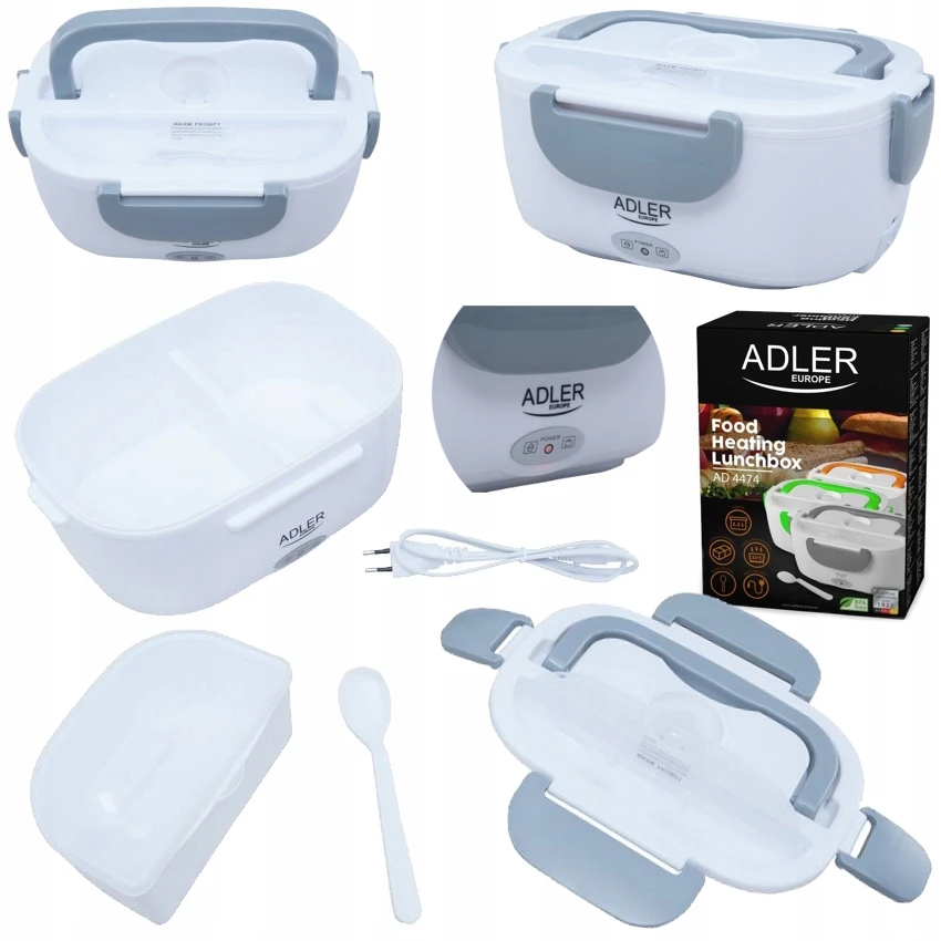Adler | Pietų dėžutė | AD 4474 | Talpa 1,1 L | Baltas/ pilkas | Medžiaga Plastikas