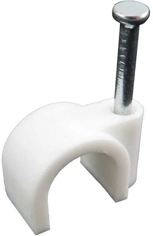 Prikalamos apkabos apvaliems laidams BALTPLAST 5-7 baltos sp., 25 vnt.
