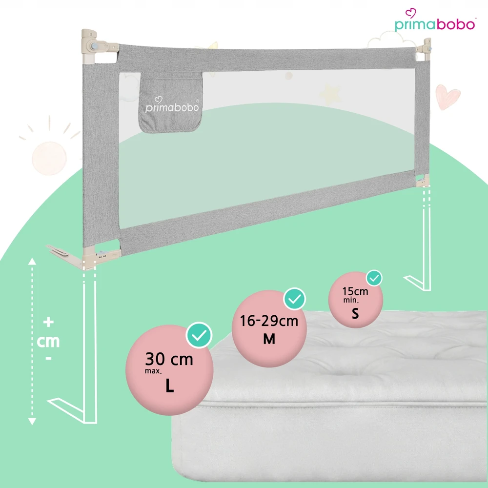 PRIMABOBO CLASSIC saugos turėklas vaikams 200cm HIGH Pilkas