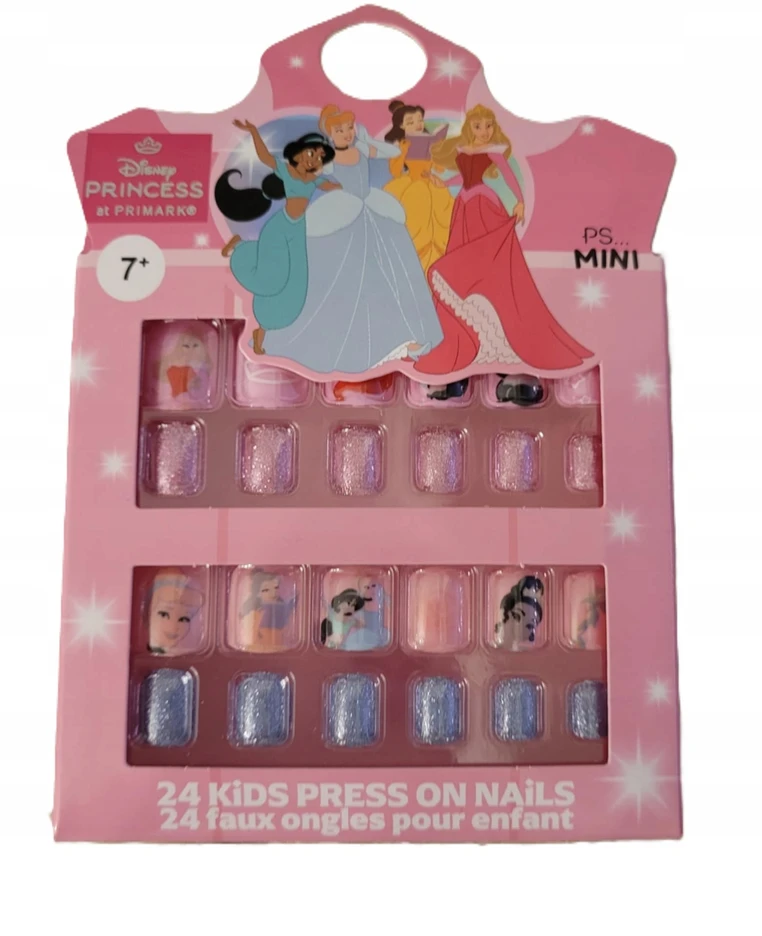 Primark Lipnūs nagų antgaliai dirbtiniai mini nagai 24vnt Disney princesės Ariel
