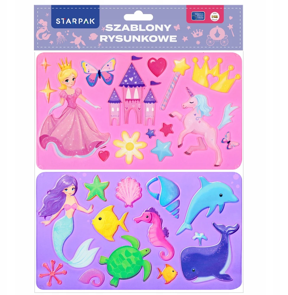 Princesės piešimo šablonas 225x130 2vnt STARPAK 505502