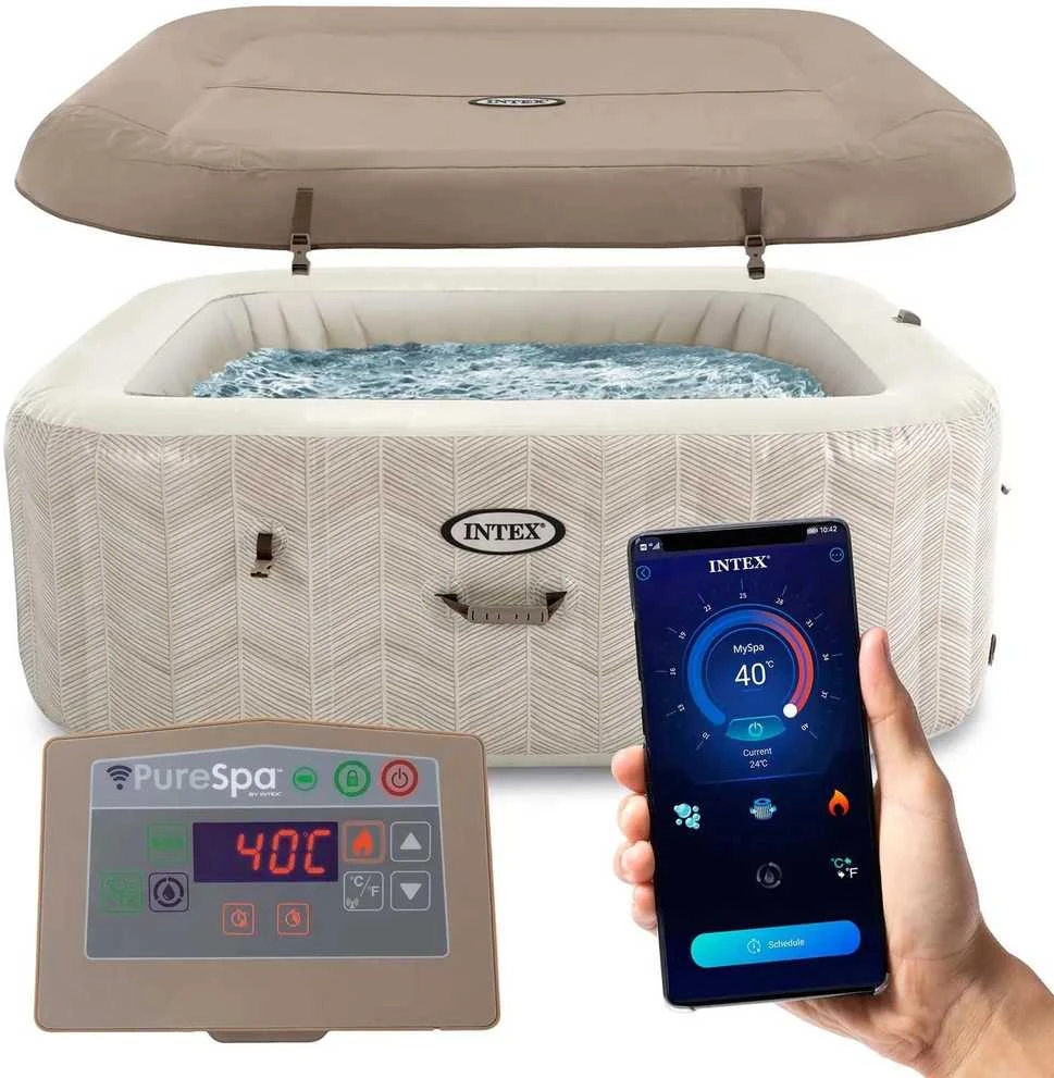Intex Pripučiamas kubilas, 4 asmenų SPA su hidromasažu, nešiojamas sūkurinis baseinas, namų SPA su šildytuvu ir filtru