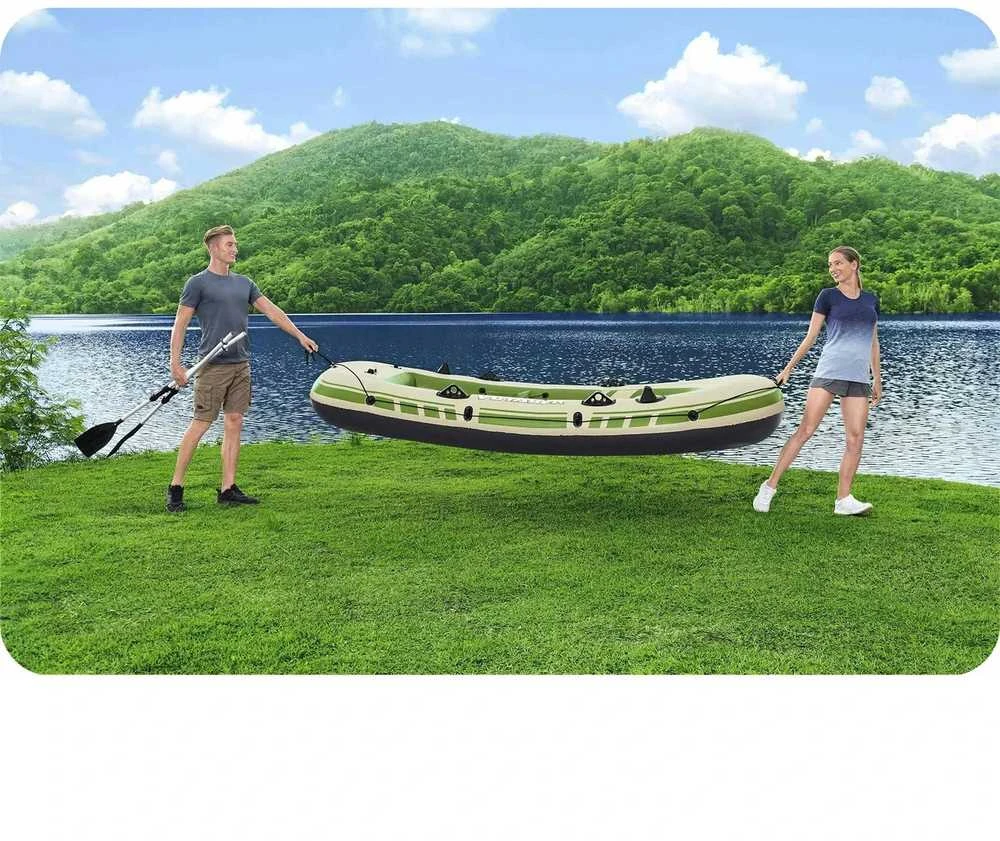 Bestway pripučiamas pontonas + irklai 294 x 137 cm Voyager X3 plaustų rinkinys 65164
