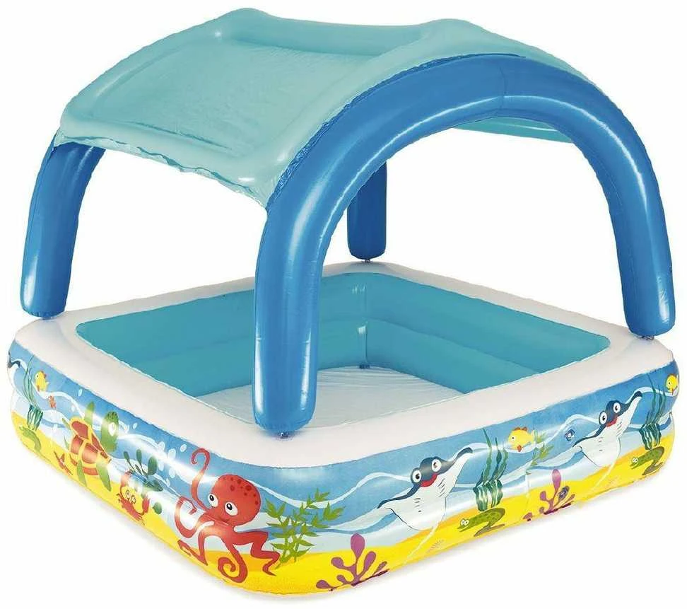 Bestway pripučiamas baseinas su stogeliu, 140x140x114 cm