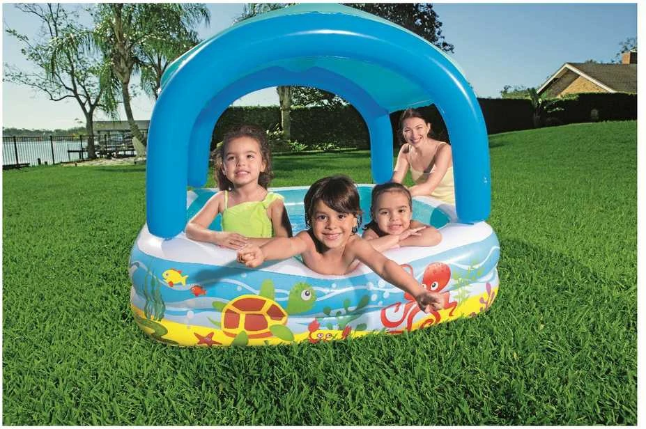Bestway pripučiamas baseinas su stogeliu, 140x140x114 cm
