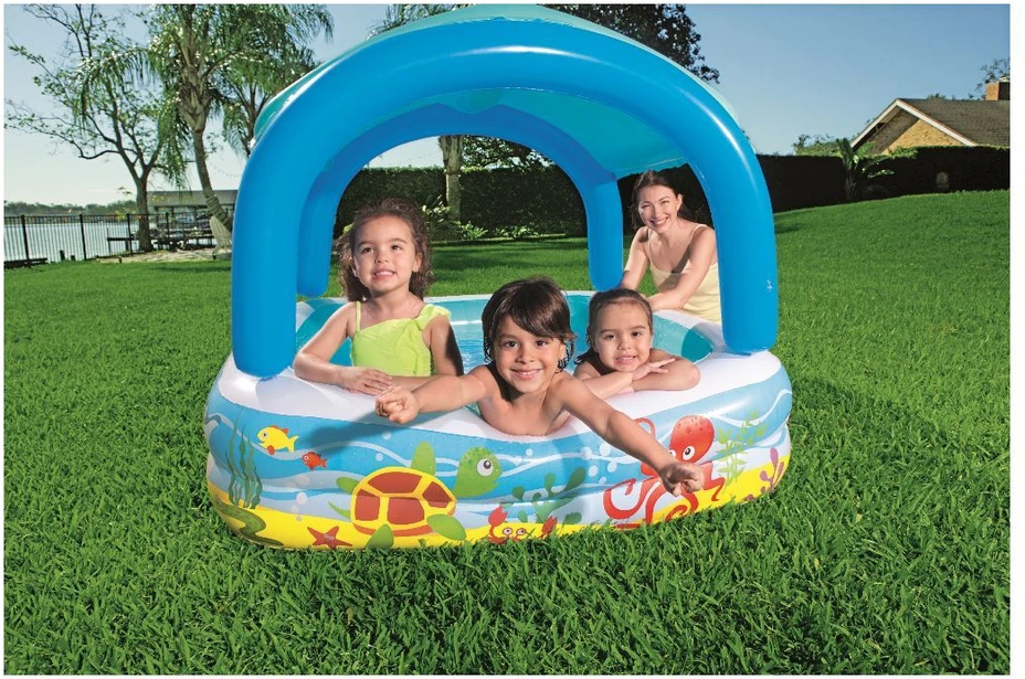 Bestway pripučiamas baseinas su stogeliu, 140x140x114 cm