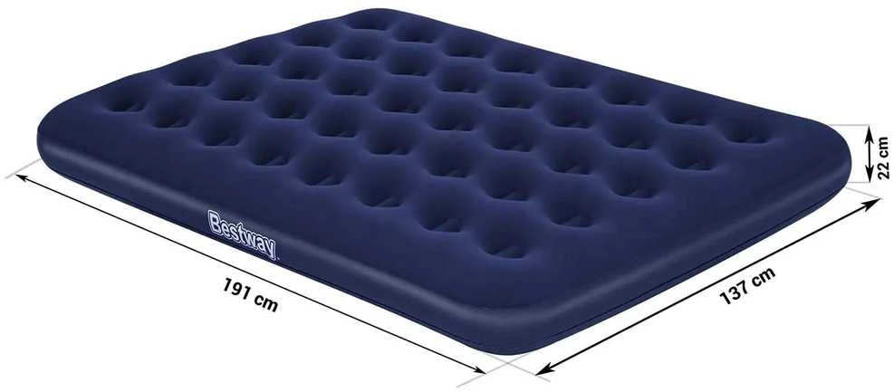 Pripučiamas čiužinys 191x132x22 cm su stūmokliniu pompa Bestway 67002