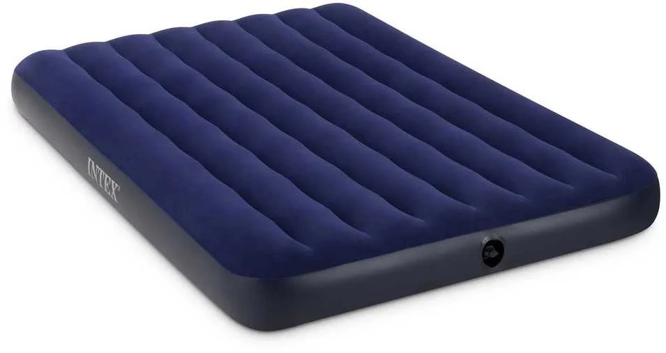 Pripučiamas čiužinys 191x137x25 cm su stūmokliniu pompa INTEX 64758