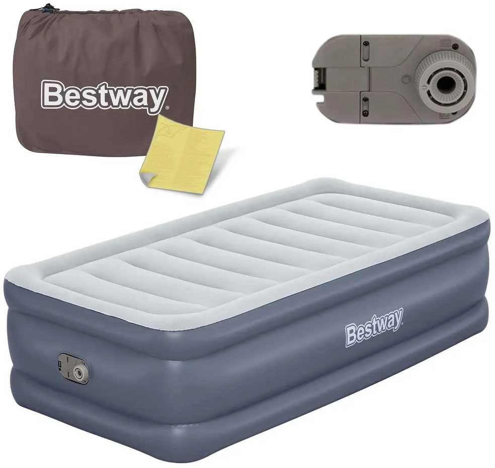 Vienvietis pripučiamas čiužinys su pompa Bestway 191x97x51 cm