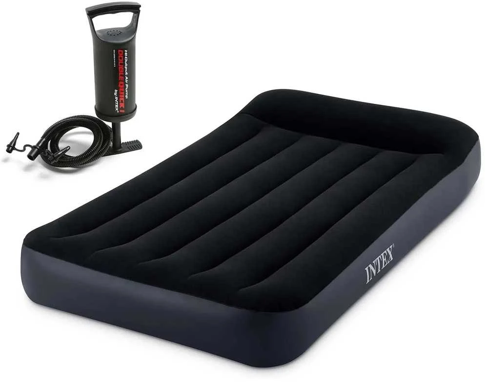 Pripučiamas čiužinys 191x99x25 cm su stūmokliniu pompa INTEX 64141