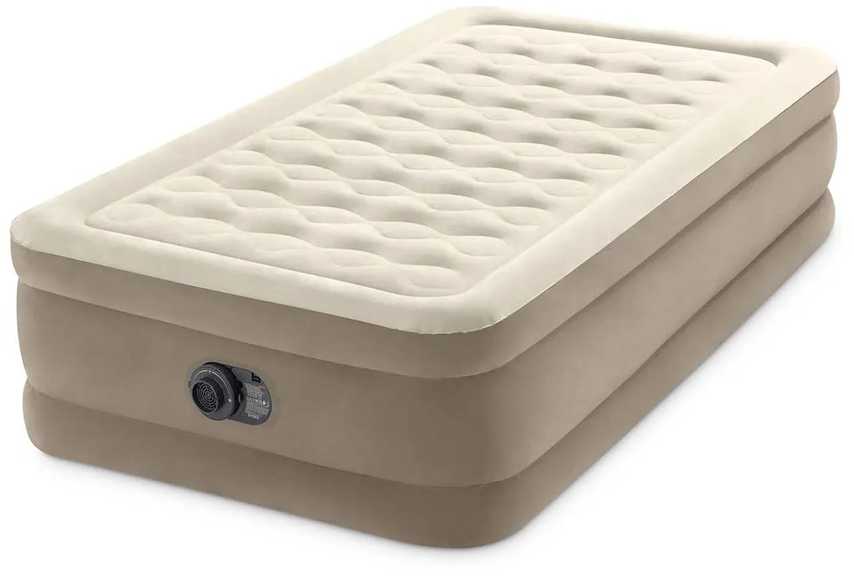 Pripučiamas čiužinys INTEX Twin Ultra Plush su integruota elektrine pompa, 99×191×46 cm