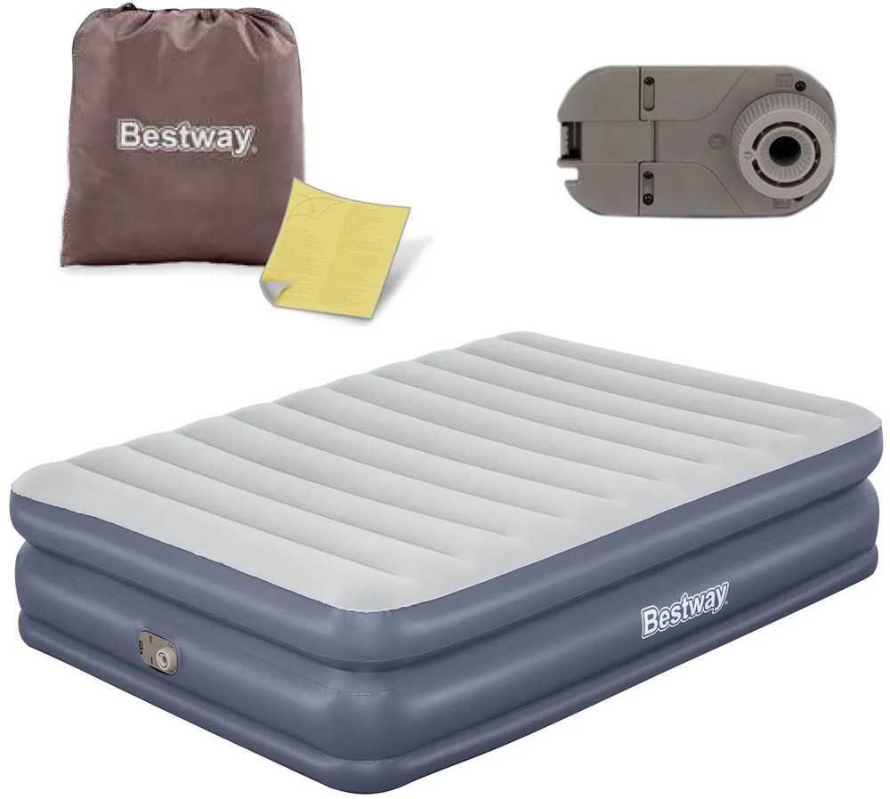 Pripučiamas čiužinys 203x152x51 cm su įmontuotu elektriniu siurbliu Bestway 67925