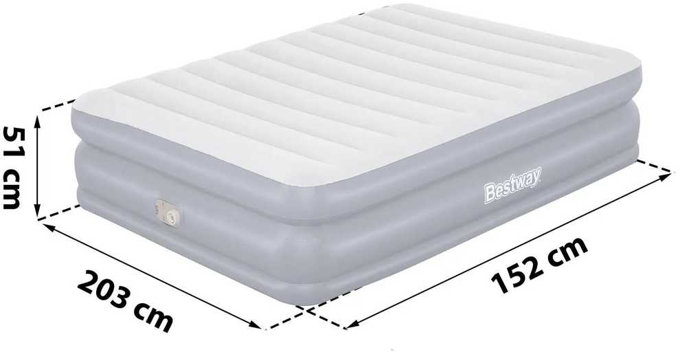Pripučiamas čiužinys 203x152x51 cm su įmontuotu elektriniu siurbliu Bestway 67925
