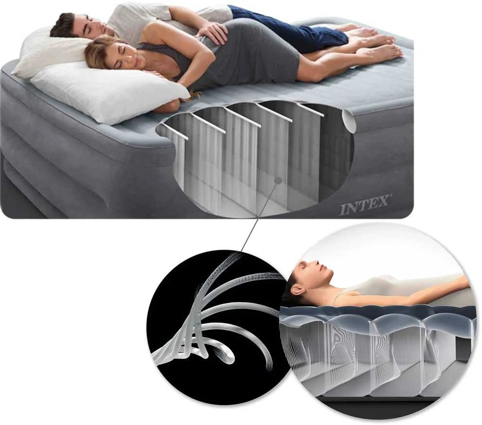 Intex Pripučiamas čiužinys su pagalvėle Dura-Beam Classic 183x203x25 cm #64144