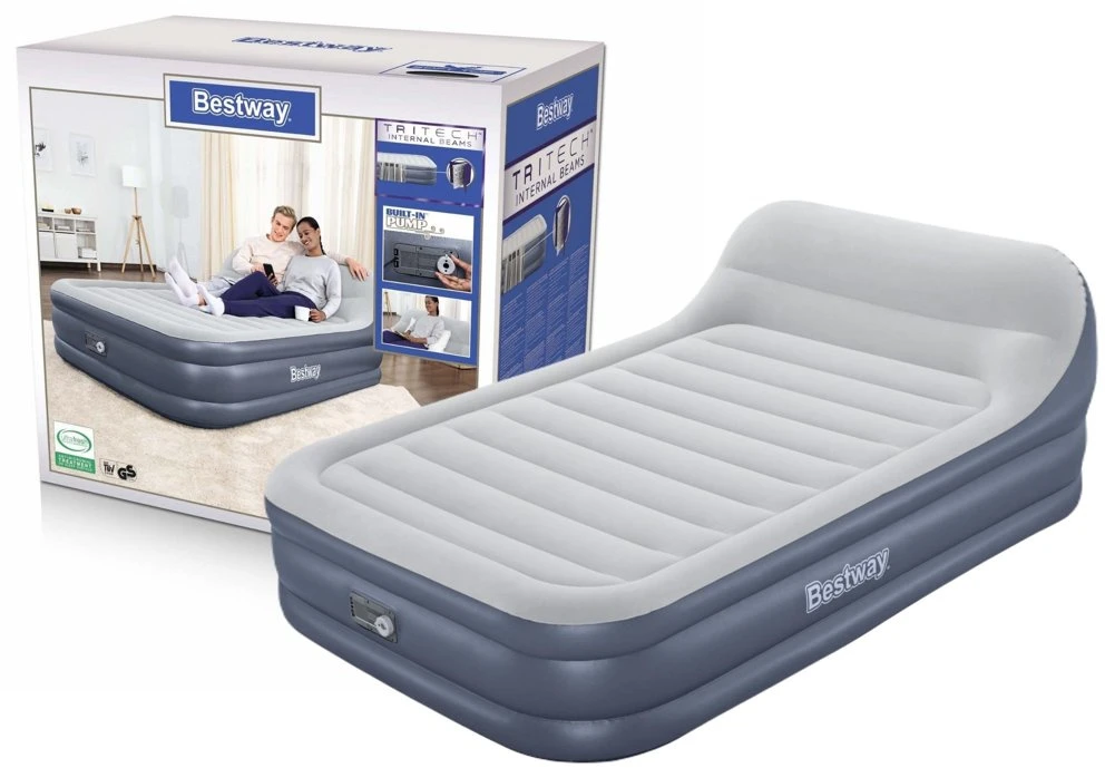 Pripučiamas čiužinys Bestway Tritech Queen SleekFlow Headboard, 226x152x84 cm, su integruota pompa