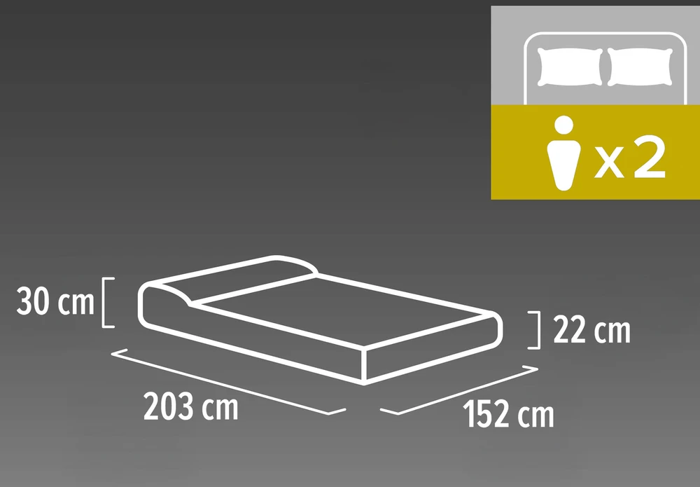 Pripučiamas čiužinys Bestway 150 x 203 x 30 cm su USB pompa