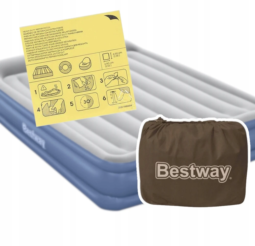 Pripučiamas čiužinys, dvigulė aukšta miegamoji lova su elektroniniu siurbliu Bestway 67630