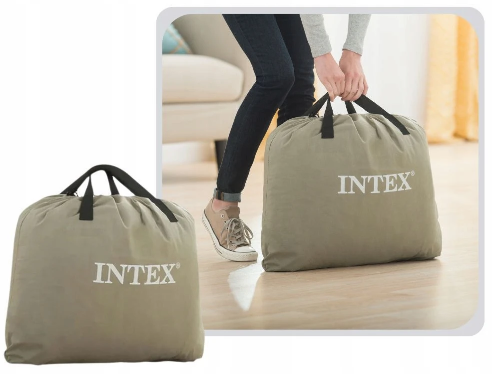 Pripučiamas čiužinys, dvigulė miegamoji lova su pompa 230V Intex 64824ND