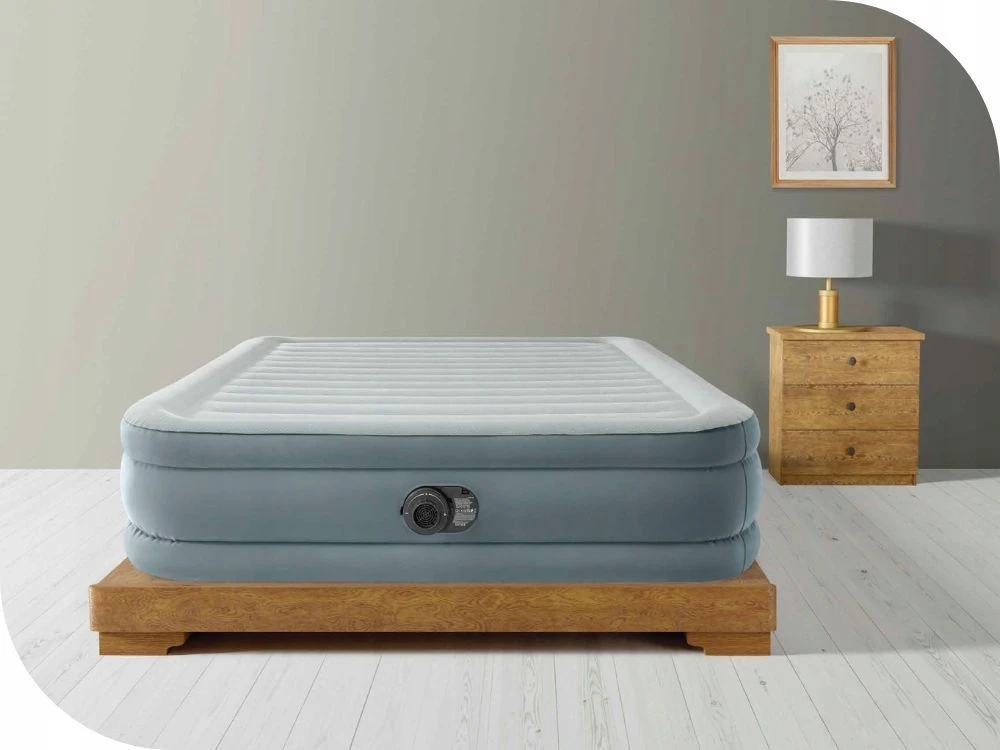 Pripučiamas čiužinys, dvigulė miegamoji lova su pompa 230V Intex 64824ND