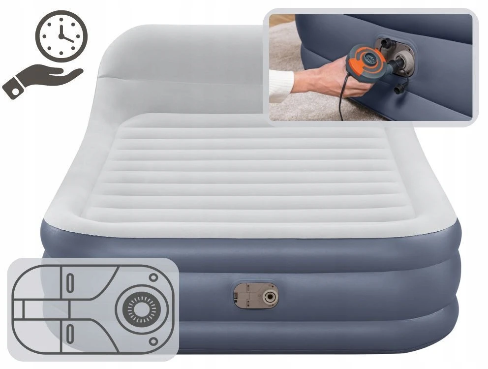 Pripučiamas čiužinys, dvigulė miegamoji lova su pompa 230V Bestway 67923