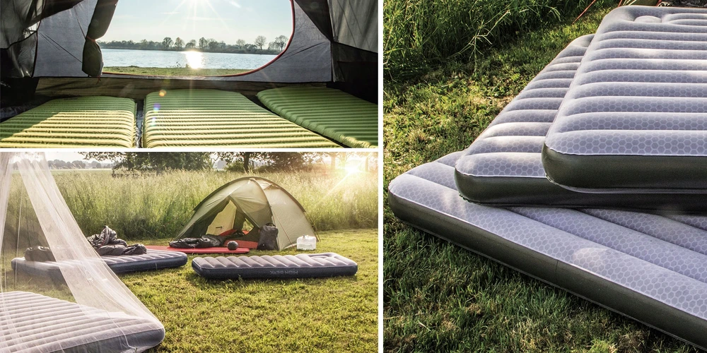Veliūrinis čiužinys High Peak Double Comfort Plus, pilkas-mėlynas-juodas, 40025