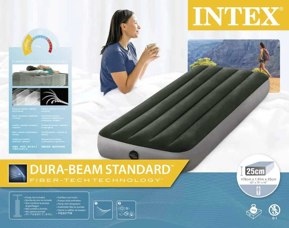Pripučiamas čiužinys INTEX Cot Dura-Beam, Prestige Downy Airbed 76x191x25cm