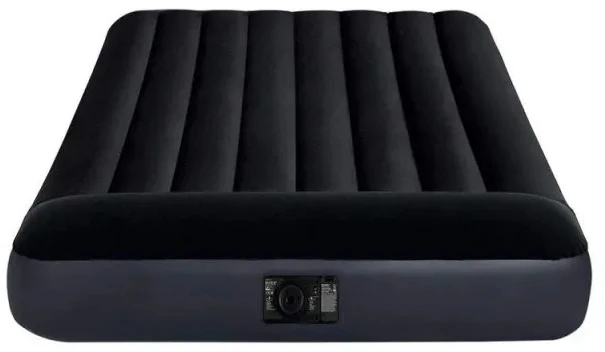 Intex Full Pillow Rest Classic Airbed su Fibre-Tech įmontuotu siurbliu, Juodas, 191x137x25cm