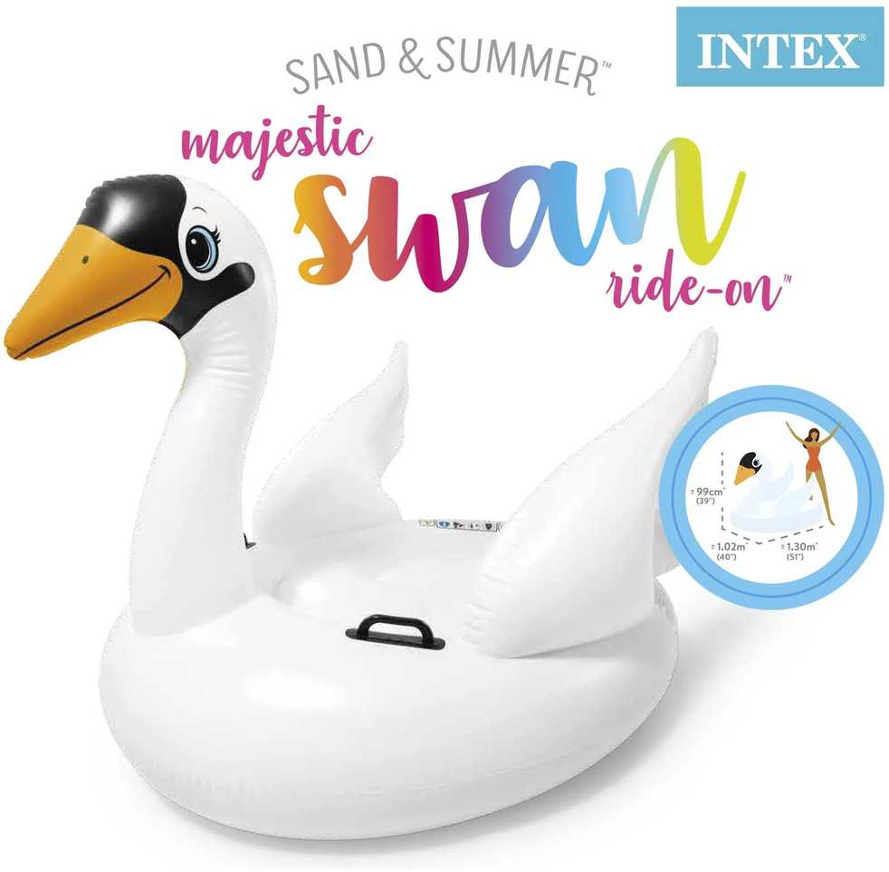 Pripučiamas čiužinys „Swan“, 130 x 102 x 99 cm, INTEX, 57557