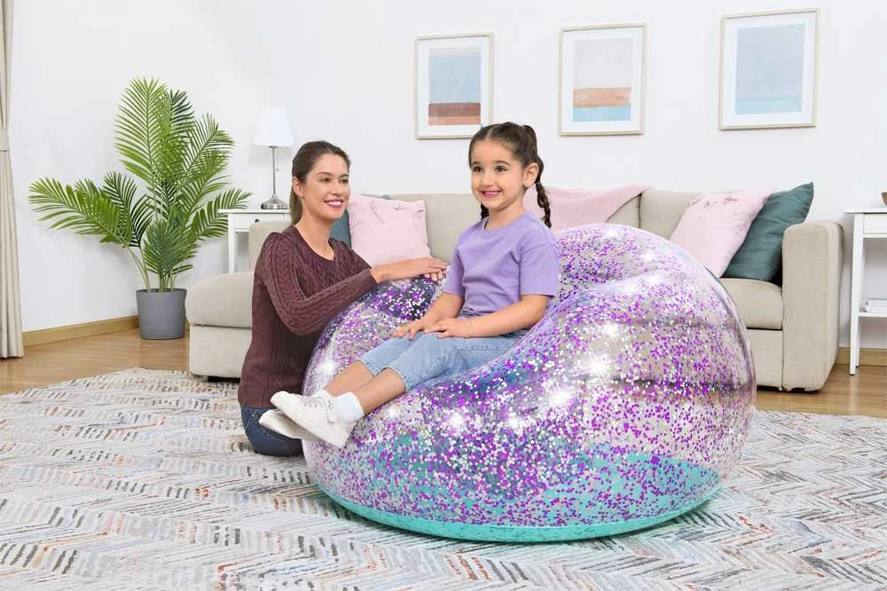 „Bestway Glitter“ kėdė pripučiama „Pouffe Glitter Dream 114 x 112 x 66cm 75115“