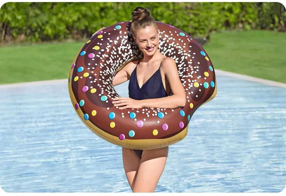 Pripučiamas paplūdimio ratas maudynėms rudas „Donut“ 107 cm „BESTWAY“
